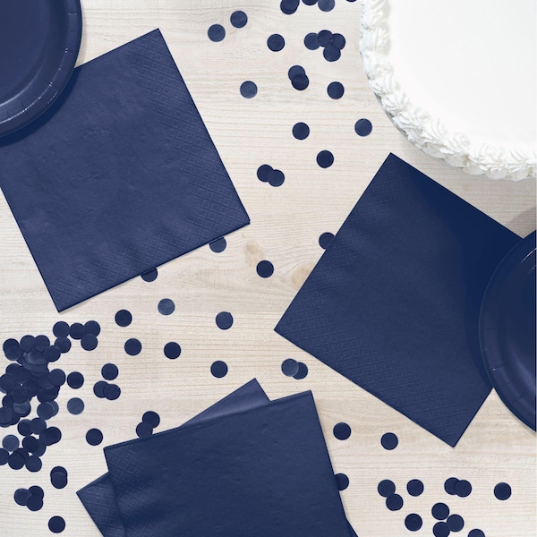 Touch Of Color 6.5" x 6.5" Navy Blue Napkins 600 PK - 6691137B