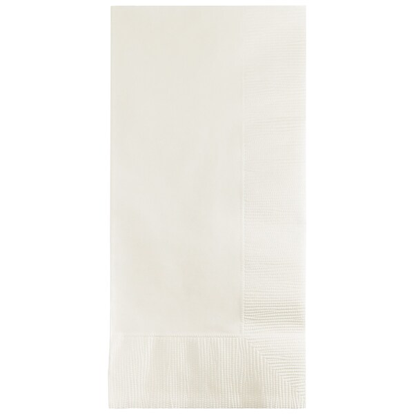 Touch Of Color 4" x 8" White Dinner Napkins 600 PK - 67000B