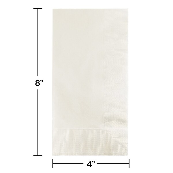 Touch Of Color 4" x 8" White Dinner Napkins 600 PK - 67000B