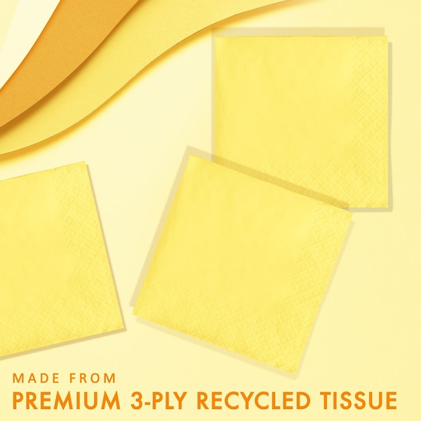 Touch Of Color Mimosa Yellow Beverage Napkins, 5"x5", 500PK - 57102B