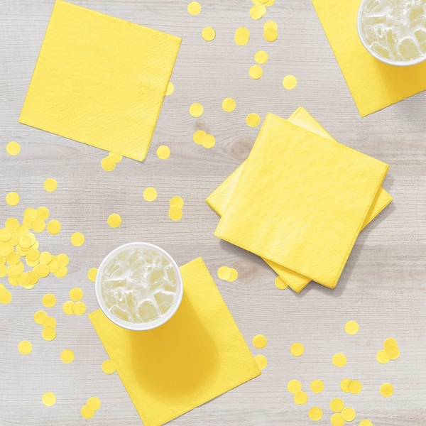 Touch Of Color Mimosa Yellow Beverage Napkins, 5"x5", 500PK - 57102B