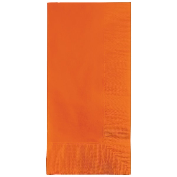 Touch Of Color 4" x 8" Sunkissed Orange Dinner Napkins 600 PK - 67191B