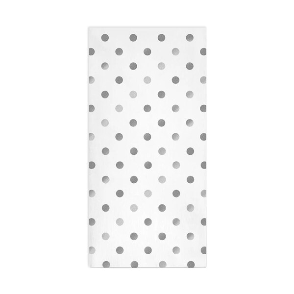 Smarty Had A Party White with Silver Dots Paper Dinner Napkins 600 Napkins, 600PK - 2193-CASE