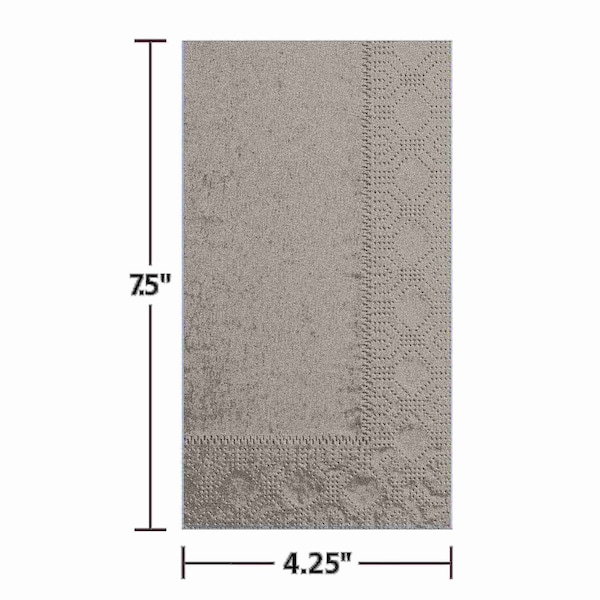 Hoffmaster 7.5" x 4.25" Regal Embossed Slate Gray Dinner Napkins PK 1000 - 180520