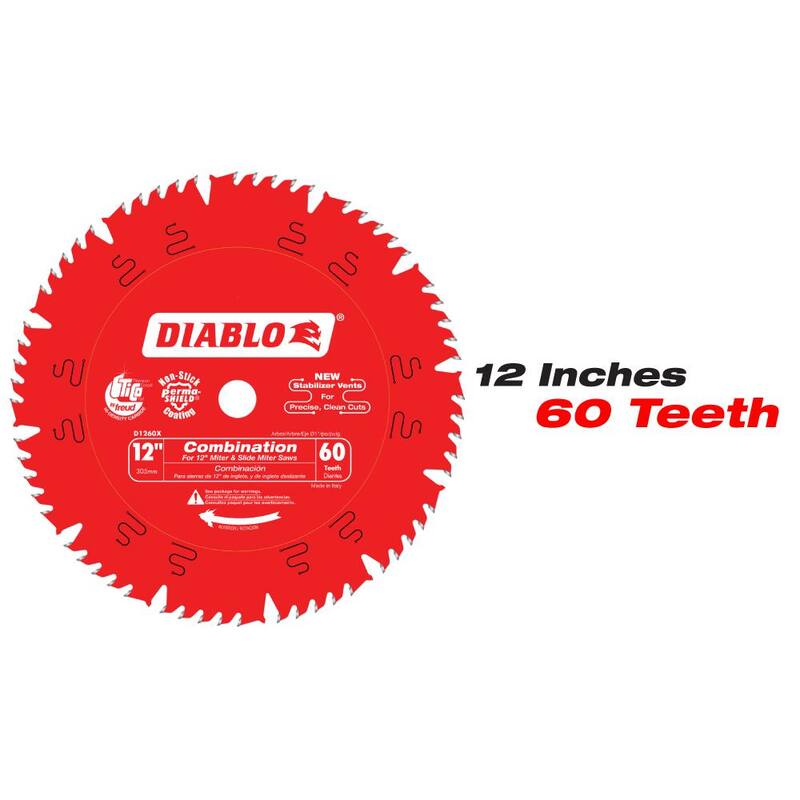Hoja de sierra combinada de 12 pulgadas con 60 dientes y hoja de sierra pulida definitiva de 12 pulgadas con 100 dientes (2 hojas) - D126012100X2GS
