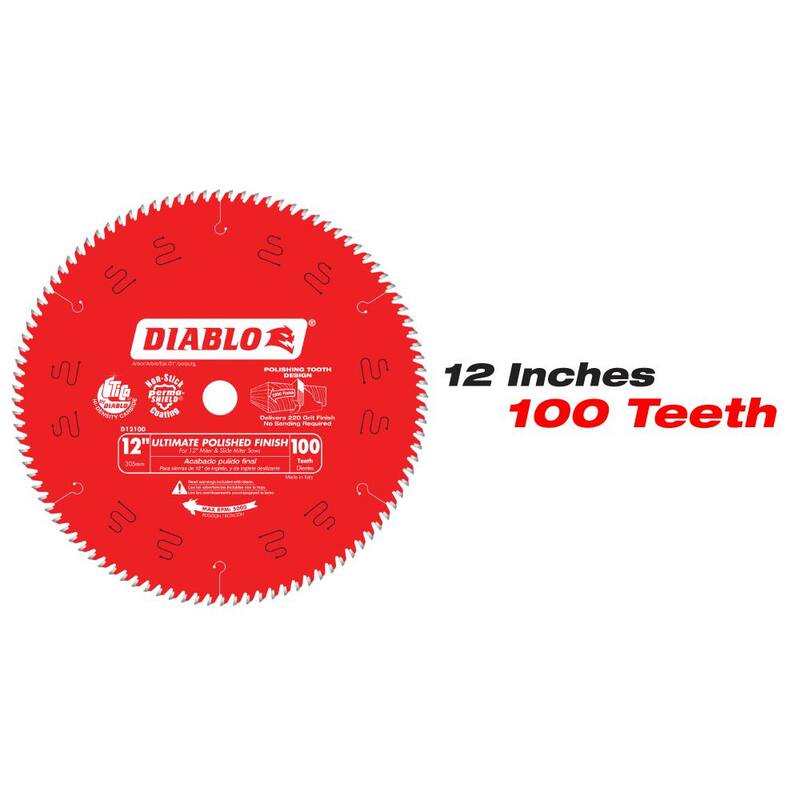 Hoja de sierra combinada de 12 pulgadas con 60 dientes y hoja de sierra pulida definitiva de 12 pulgadas con 100 dientes (2 hojas) - D126012100X2GS