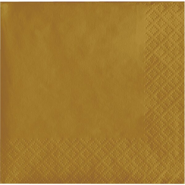 Touch Of Color Glittering Gold Beverage Napkins 1200 ct, 5"x5", 1200PK - 253276
