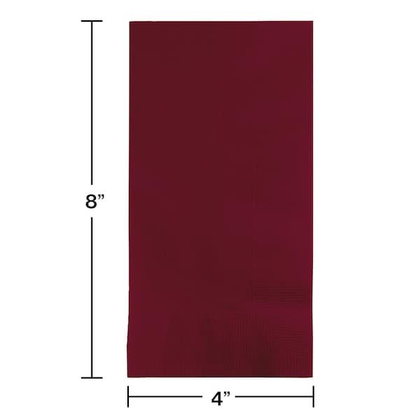 Touch Of Color 4" x 8" Burgundy Red Dinner Napkins 600 PK - 673122B