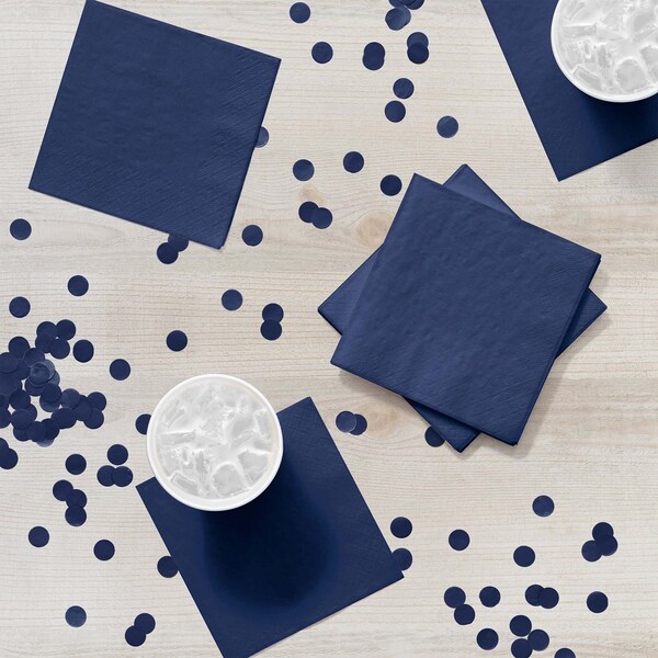 Touch Of Color Navy Blue Beverage Napkins 3 ply, 5"x5", 500PK - 571137B