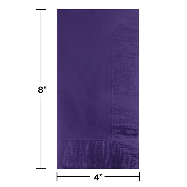 Touch Of Color 4" x 8" Purple Dinner Napkins 600 PK - 67115B