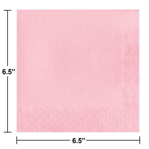 Touch Of Color 6.5" x 6.5" Classic Pink Napkins 600 PK - 139190135