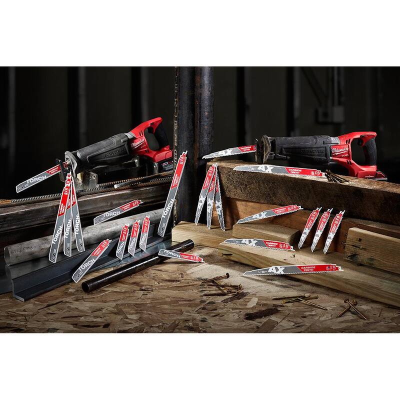 Milwaukee 9 pulgadas AX, TORCH & WRECKER Hojas de sierra de vaivén con dientes de carburo de tungsteno (Juego de 3 piezas) - 48-00-5226-48-00-5202-48-00-5272.