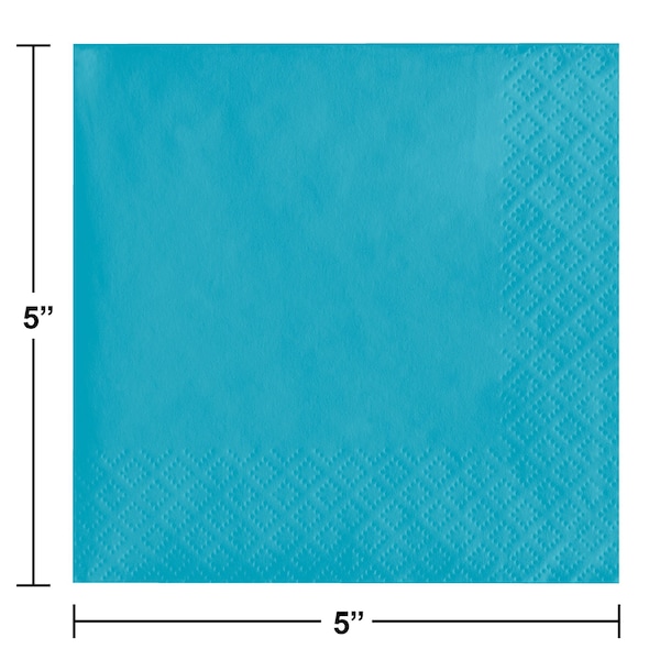 Touch Of Color Bermuda Blue Beverage Napkins, 5"x5", 500PK - 571039B