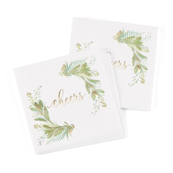 Hortense Hewitt Hortense B. Hewitt 55498 Greenery Beverage Napkin - Blank - Pack of 50 - 55498
