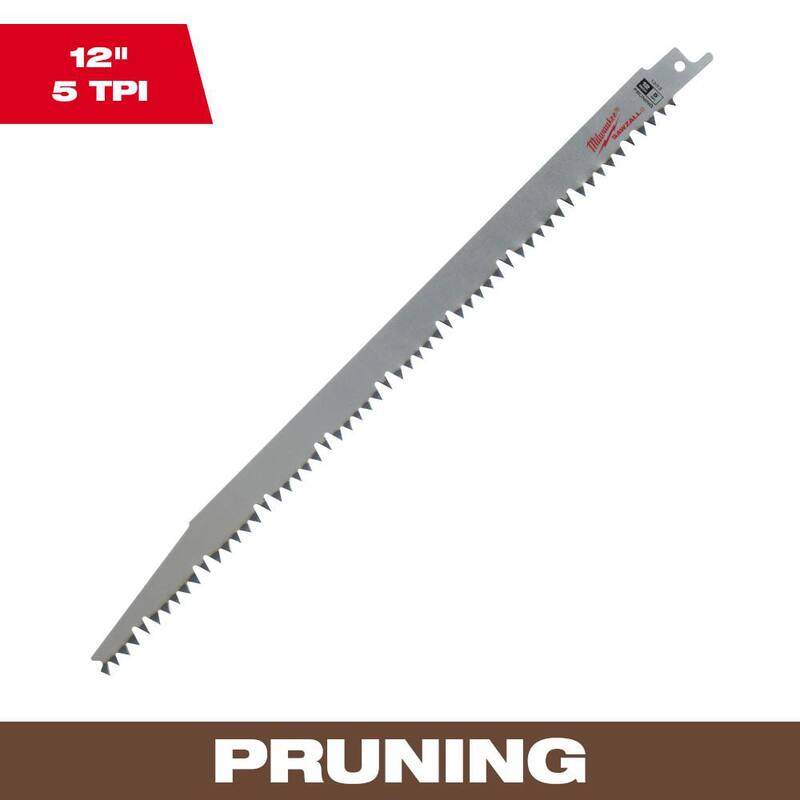Milwaukee 12 pulgadas 5 TPI Hoja de sierra sable para poda (1 pieza) - 48-00-1305