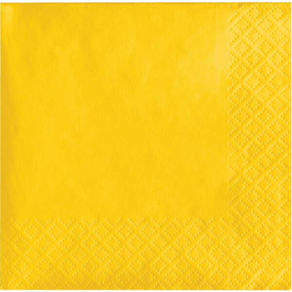 Touch Of Color School Bus Yellow Beverage Napkins, 5"x5", 600PK - 801021B