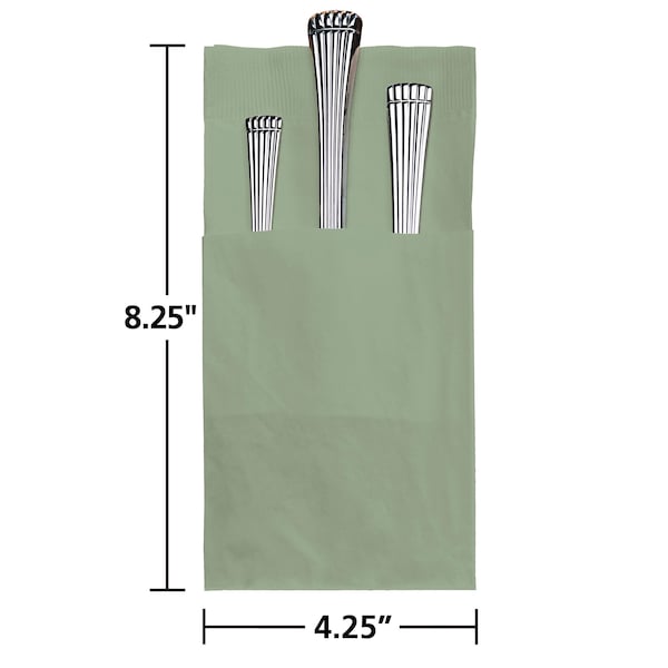 Hoffmaster 8.25" x 4.25" Coin Embossed Quickset Sage Green Dinner Napkins 800 PK - 020161