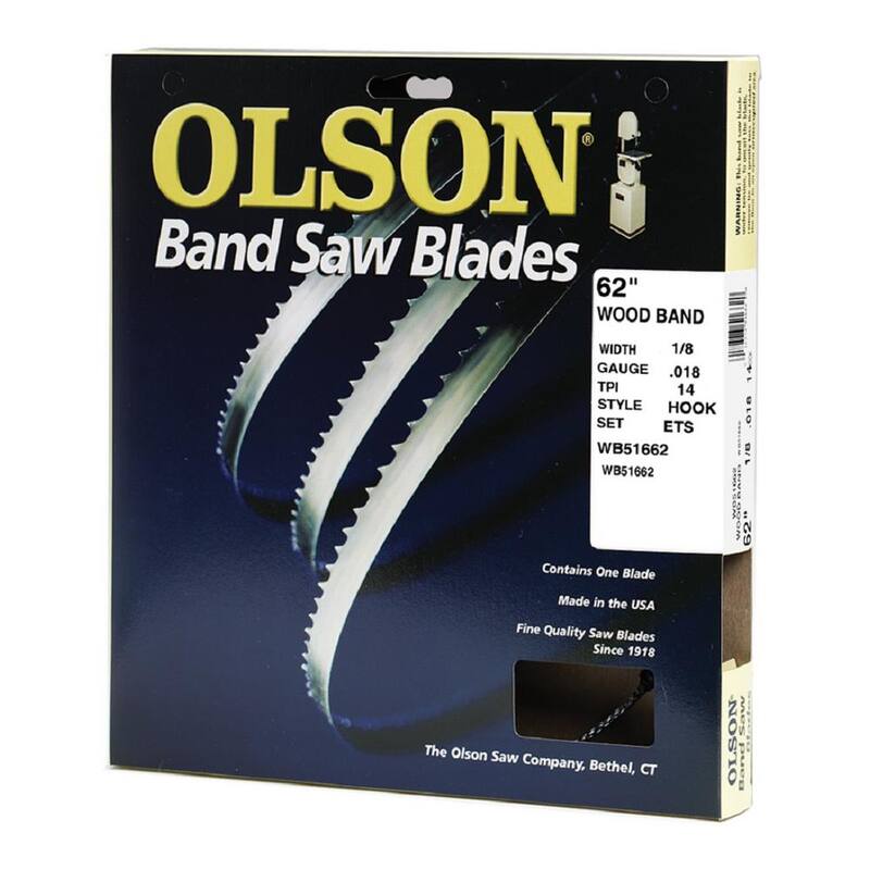 Olson Saw 62 pulgadas L x 1/8 pulg. - 14 TPI de acero de alto carbono con hoja de sierra de banda - WB51662DB
