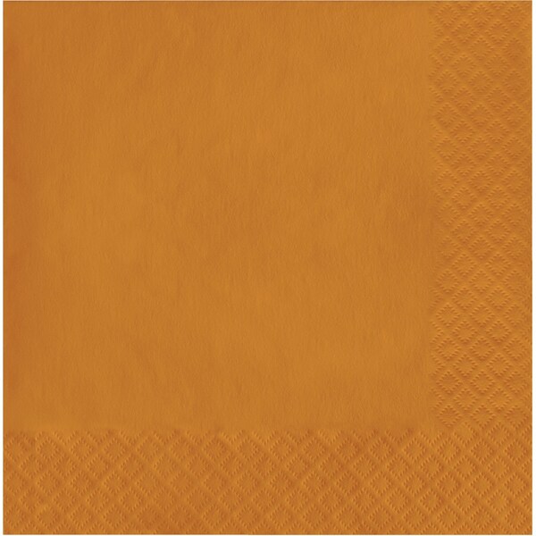 Touch Of Color 6.5" x 6.5" Pumpkin Spice Orange Napkins 600 PK - 323384