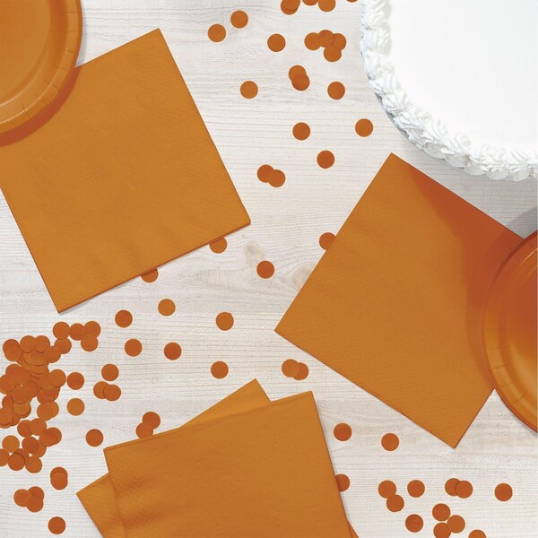 Touch Of Color 6.5" x 6.5" Pumpkin Spice Orange Napkins 600 PK - 323384
