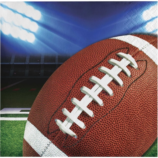 Creative Converting Football Party Beverage Napkins, 5"x5", 192PK - 331930
