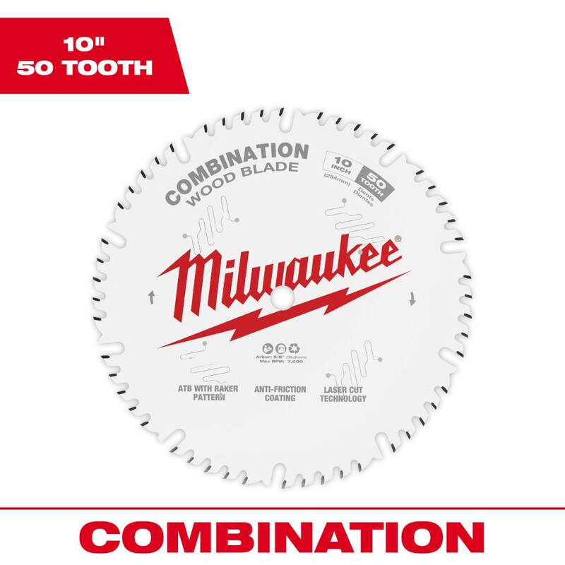 Milwaukee Hoja de sierra circular combinada de 10 pulgadas x 50 dientes - 48-40-1026
