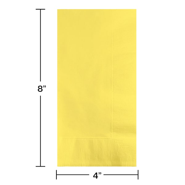 Touch Of Color 4" x 8" Mimosa Yellow Dinner Napkins 600 PK - 67102B