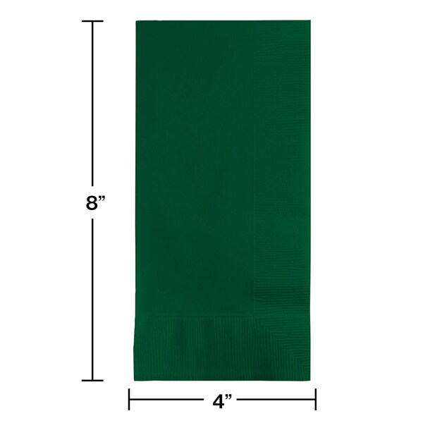 Touch Of Color 4" x 8" Hunter Green Dinner Napkins 600 PK - 673124B