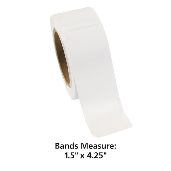 Hoffmaster 1.5" x 4.25" Wrap'nRoll White Adhesive Napkin Bands PK 5000 PK - 883105