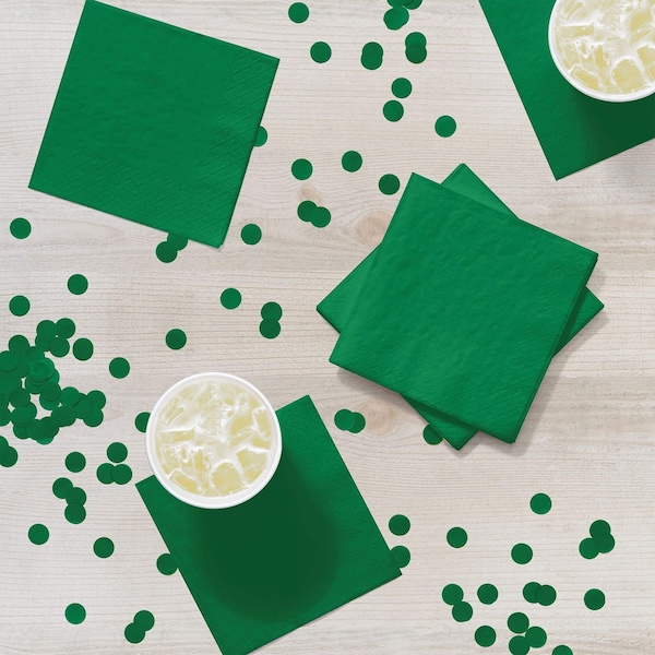 Touch Of Color Emerald Green Beverage Napkins, 5"x5", 600PK - 139184154