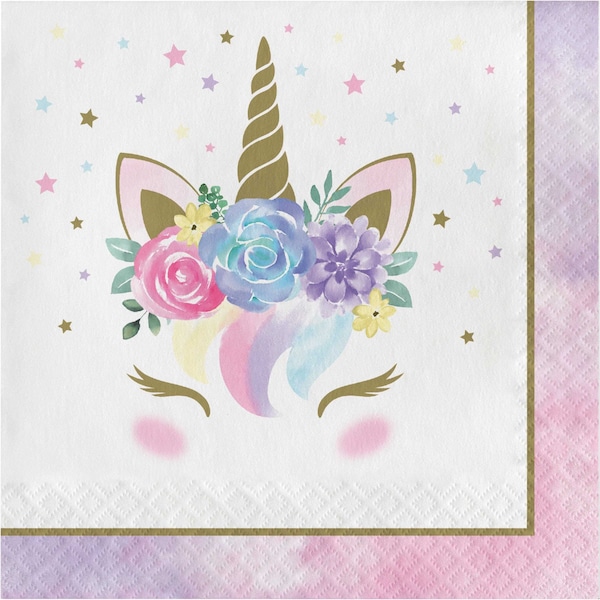 Creative Converting Unicorn Pastel Baby Shower Napkins, 6.5", 192PK - 343831