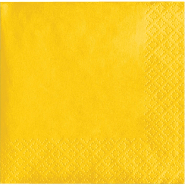 Touch Of Color School Bus Yellow Beverage Napkins 3 ply, 5"x5", 500PK - 571021B