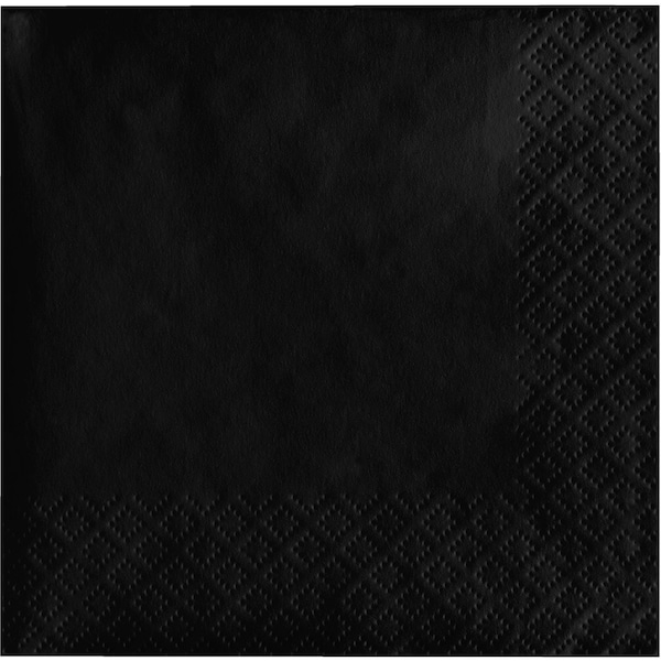 Touch Of Color Black Beverage Napkins, 5"x5", 500PK - 57134B