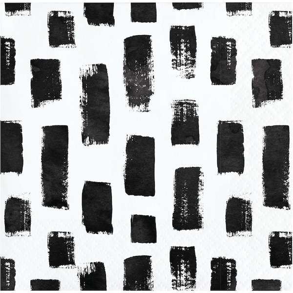 Elise Black and White Mod Beverage Napkins, 5"x5", 288PK - 354068
