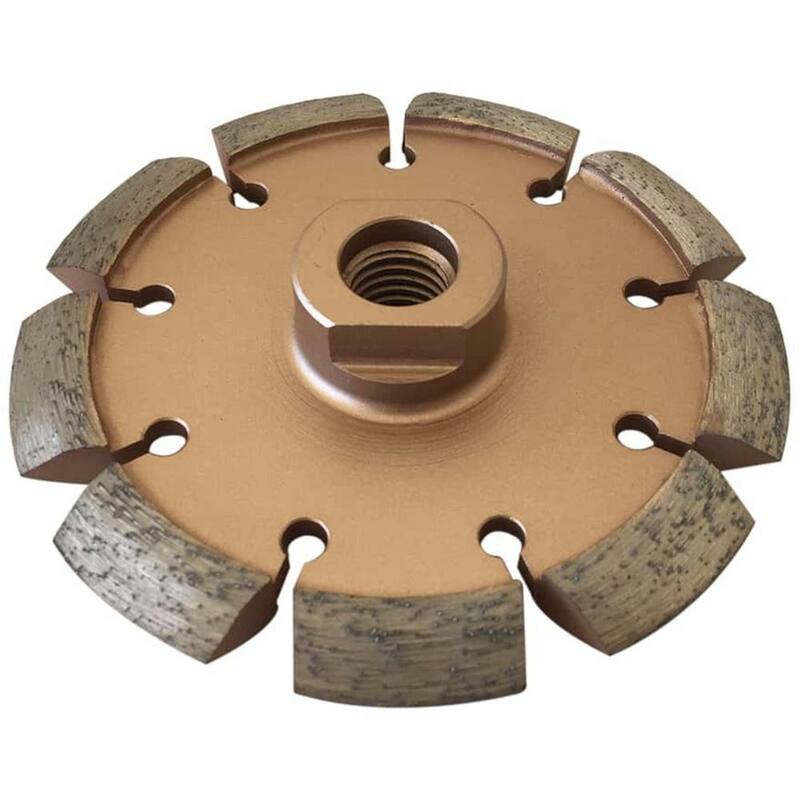 Herramienta de corte de grietas de diamante de 4 pulgadas para concreto y reparación de asfalto - Ancho de segmento de 1/4 de pulgada - Arbor roscado de 5/8 de pulgada - CCS0425A5_THD