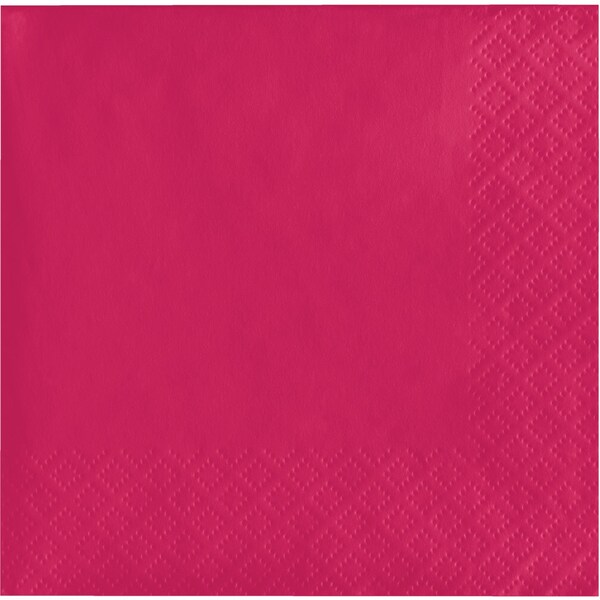 Touch Of Color Hot Magenta Pink Beverage Napkins, 5"x5", 600PK - 139197154