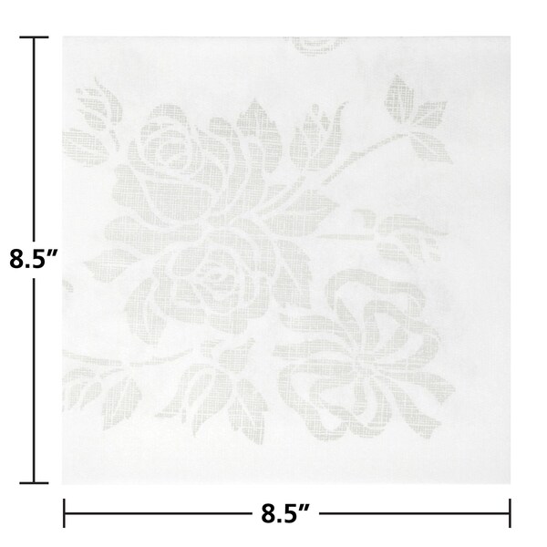 Hoffmaster 8.5" Linen-Like Silver Floral Dinner Napkins 300 PK - 125040