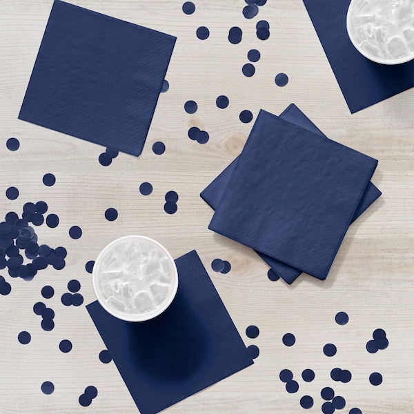 Touch Of Color Navy Blue Beverage Napkins, 5"x5", 1200PK - 251137