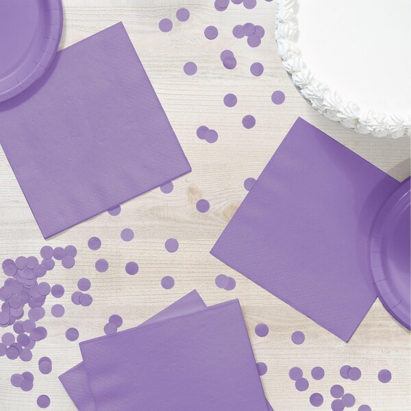 Touch Of Color 6.5" x 6.5" Luscious Lavender Purple Napkins 600 PK - 139186135
