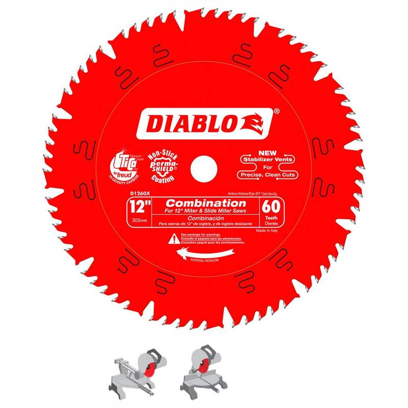DIABLO 12 pulgadas x Hoja de Sierra Circular Combinada de 60 Dientes (Paquete de 15) - D1260X015