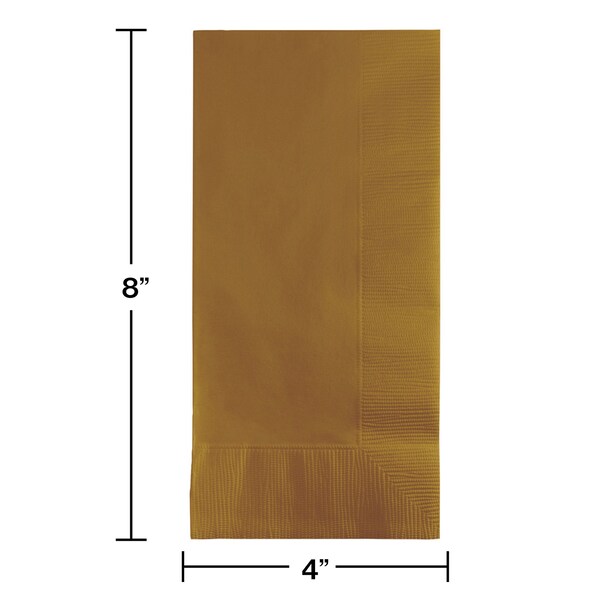 Touch Of Color 4" x 8" Glittering Gold Dinner Napkins 600 PK - 673276B