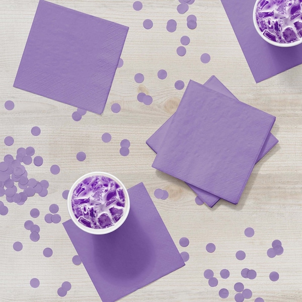 Touch Of Color Luscious Lavender Beverage Napkins 3 ply, 5"x5", 500PK - 57193B