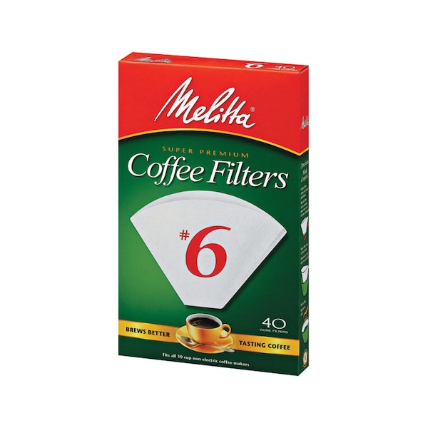 Melitta Melitta 10 cups White Cone Coffee Filter 40 pk - 626402