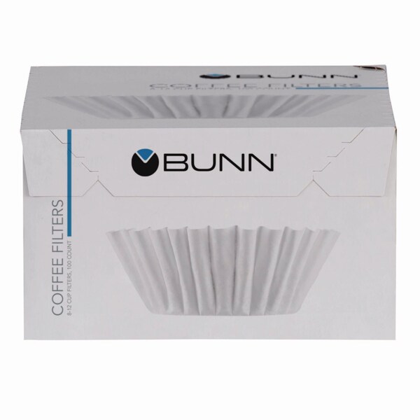 Bunn Coffee Filters, 8 to 12 Cup Size, Flat Bottom, PK1200 - BNN BCF-100B