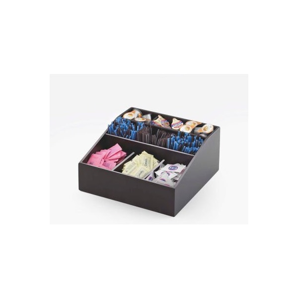 Cal Mil Plastics Cal-Mil 1714-96 Midnight Coffee Condiment Organizer 12"W x 12"D x 5-1/2"H - 1714-96