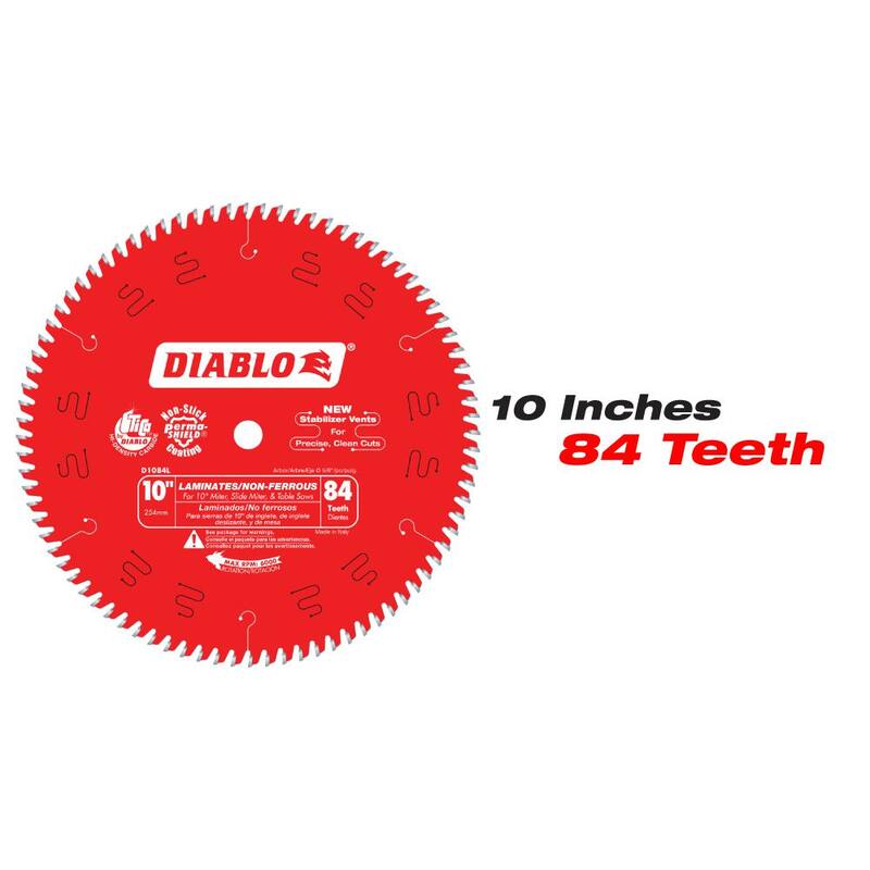DIABLO 10 pulgadas x 84 dientes y 12 pulgadas x 96 dientes Cuchillas Circulares para Sierra de Inglete de Laminado/Aluminio/Plástico (2 cuchillas) - D10841296L2GS