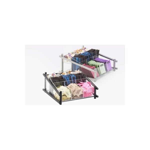 Cal Mil Plastics Cal-Mil 1148-74 One by One Condiment Organizer 13"W x 14"D x 6-1/2"H Silver - 1148-74