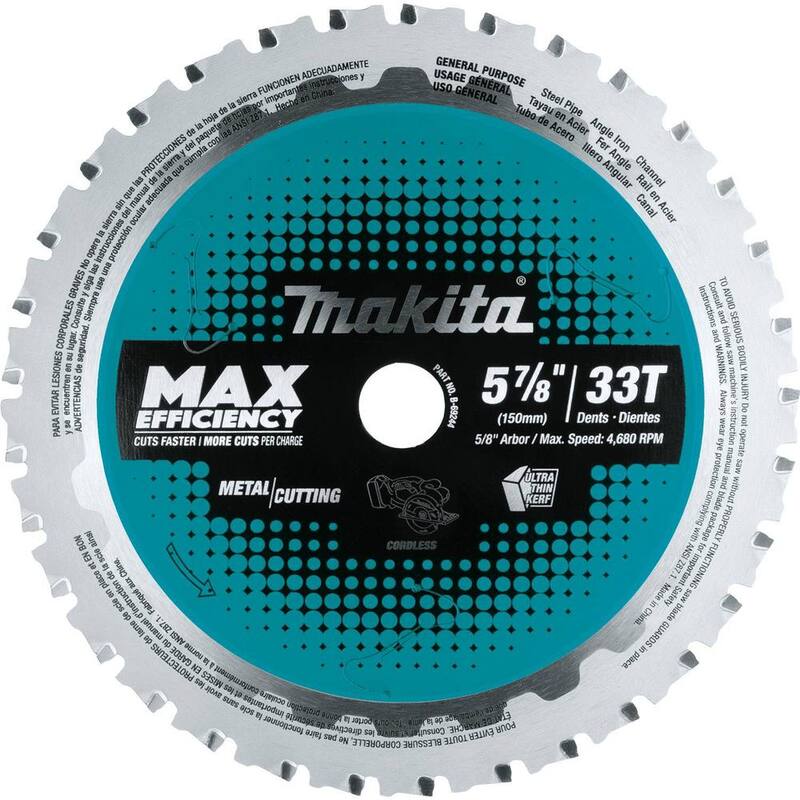 Hoja de sierra de carburo de 5-7/8 pulgadas 33T de máxima eficiencia para metal/uso general - B-69244 de Makita.