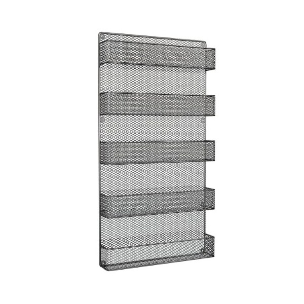 Hastings Home Hastings Home Wall Mount Spice Rack, Space Saving 5-Tier Kitchen or Pantry Shelves, Wire Metal Design - 770897DXH