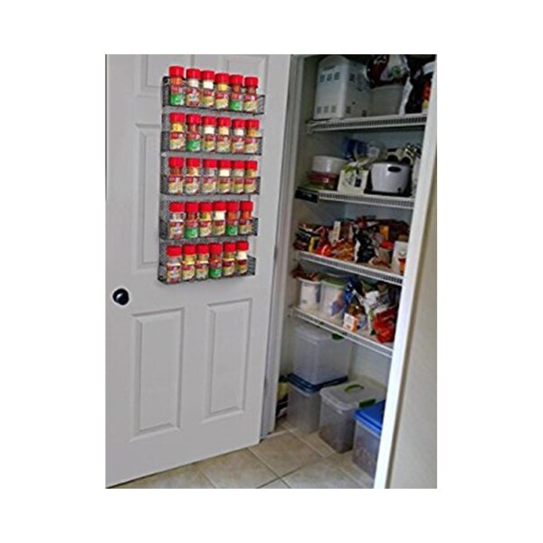 Hastings Home Hastings Home Wall Mount Spice Rack, Space Saving 5-Tier Kitchen or Pantry Shelves, Wire Metal Design - 770897DXH
